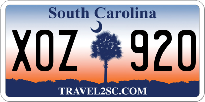 SC license plate XOZ920