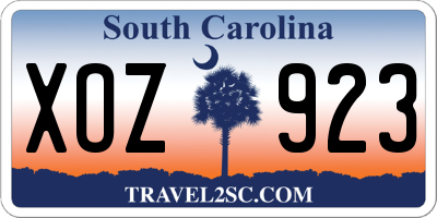 SC license plate XOZ923