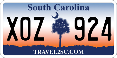 SC license plate XOZ924