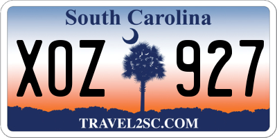 SC license plate XOZ927