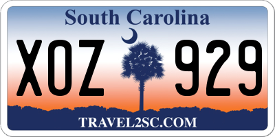 SC license plate XOZ929