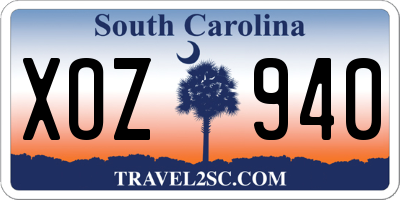 SC license plate XOZ940