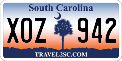 SC license plate XOZ942