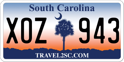 SC license plate XOZ943