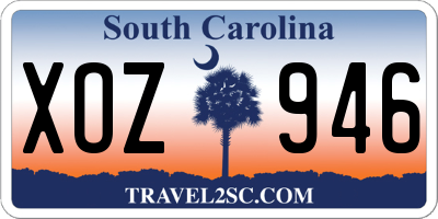 SC license plate XOZ946