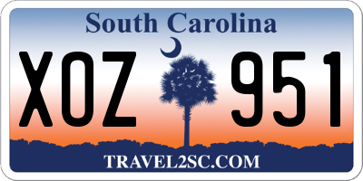 SC license plate XOZ951