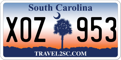 SC license plate XOZ953