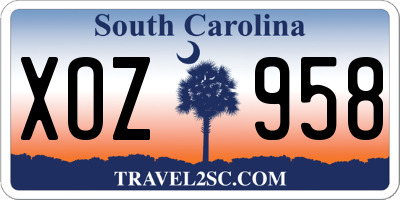 SC license plate XOZ958
