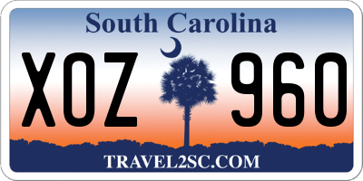 SC license plate XOZ960