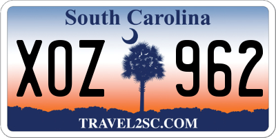 SC license plate XOZ962