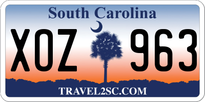 SC license plate XOZ963