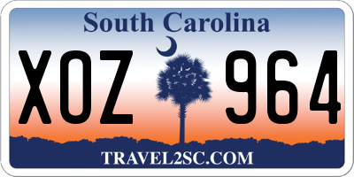 SC license plate XOZ964