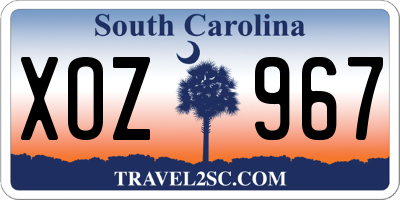 SC license plate XOZ967