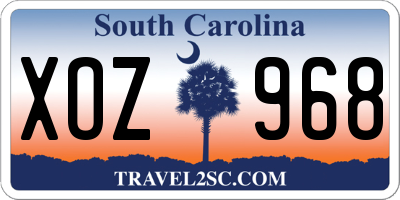 SC license plate XOZ968