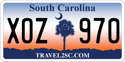 SC license plate XOZ970