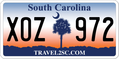 SC license plate XOZ972