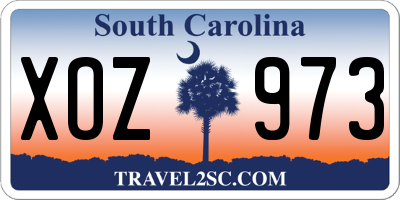 SC license plate XOZ973