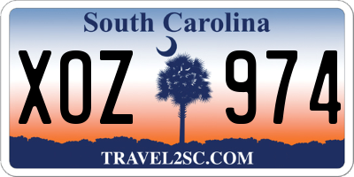 SC license plate XOZ974