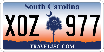 SC license plate XOZ977