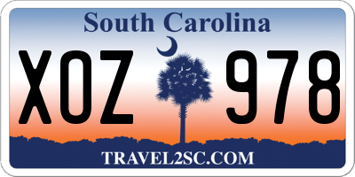SC license plate XOZ978