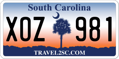 SC license plate XOZ981