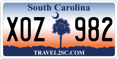 SC license plate XOZ982