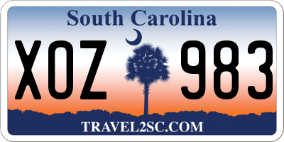 SC license plate XOZ983
