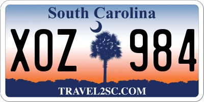 SC license plate XOZ984