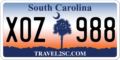 SC license plate XOZ988