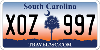 SC license plate XOZ997