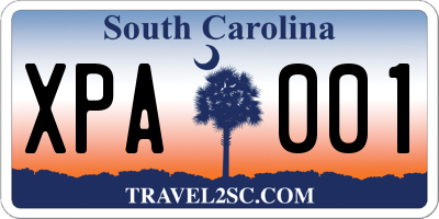 SC license plate XPA001