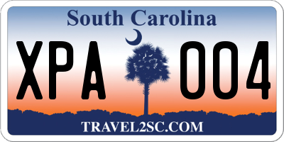 SC license plate XPA004