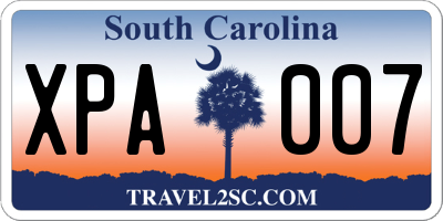 SC license plate XPA007