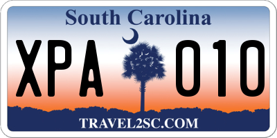 SC license plate XPA010