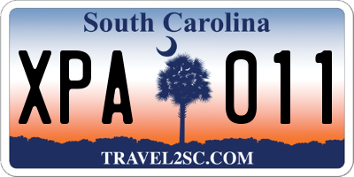 SC license plate XPA011