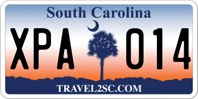 SC license plate XPA014