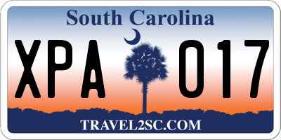 SC license plate XPA017