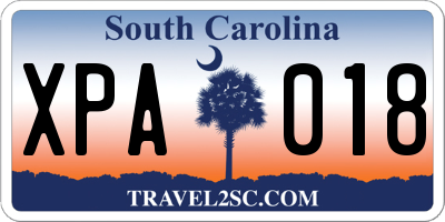 SC license plate XPA018