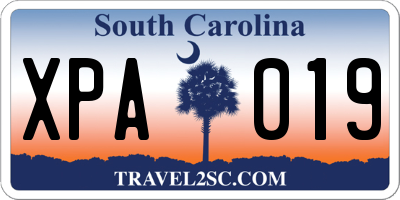 SC license plate XPA019