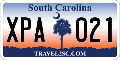 SC license plate XPA021