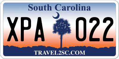 SC license plate XPA022