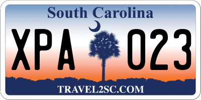 SC license plate XPA023