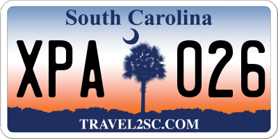 SC license plate XPA026