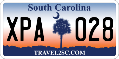 SC license plate XPA028