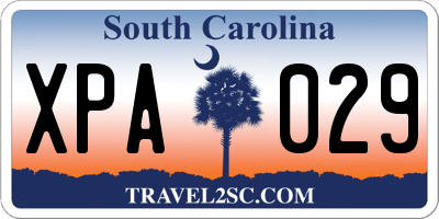 SC license plate XPA029