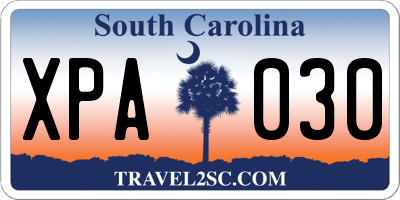 SC license plate XPA030