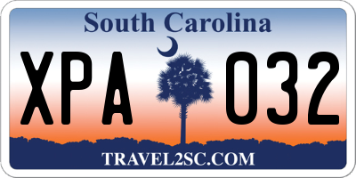 SC license plate XPA032