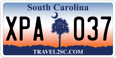 SC license plate XPA037
