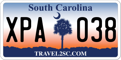 SC license plate XPA038