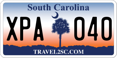 SC license plate XPA040